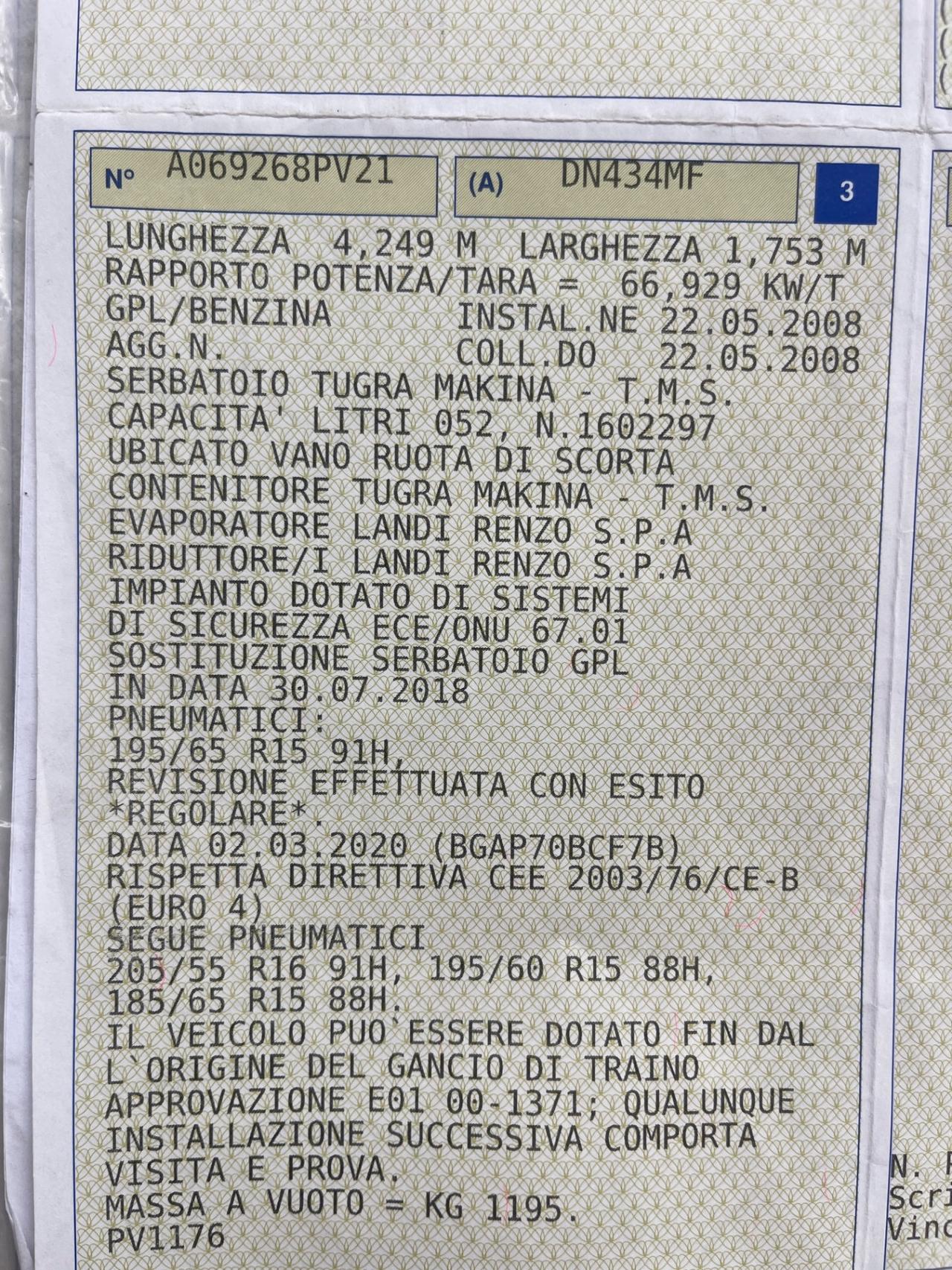 OPEL ASTRA 1.6 BENZINA-GPL 2028 EURO4 NEOPATENTATI