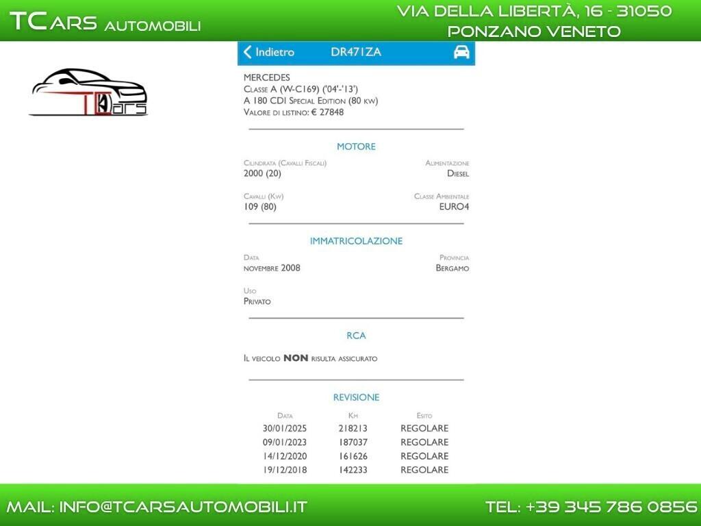 MERCEDES CLASSE A180 2.0 CDI - NEOPATENTE