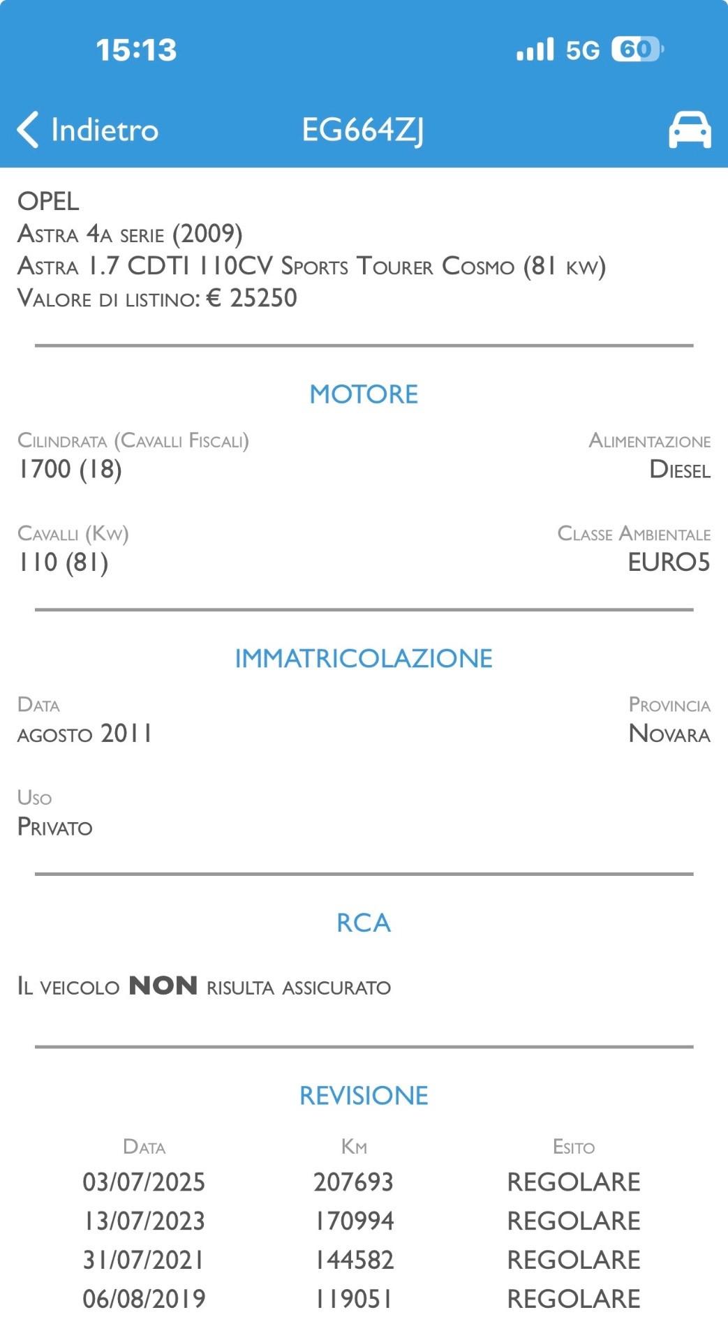 Opel Astra 1.7 CDTI 110CV Sports Tourer Cosmo