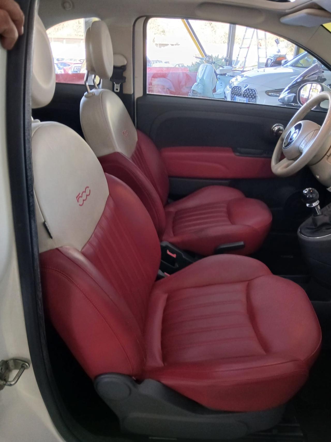 Fiat 500 C 0.9 TwinAir Turbo Lounge cabrio pelle rossa full