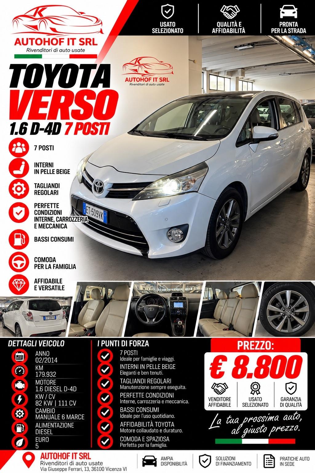 Toyota Verso 1.6 D-4D | 7 POSTI |