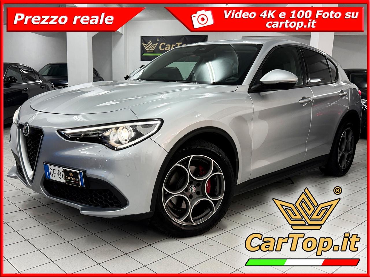 Alfa Romeo Stelvio 2.2 TD 160 CV ROSSO EDIZIONE CERCHI 19" PADDLE PINZE ROSSE RETROCAMERA DISTRIBUZIONE ESEGUITA FRENI