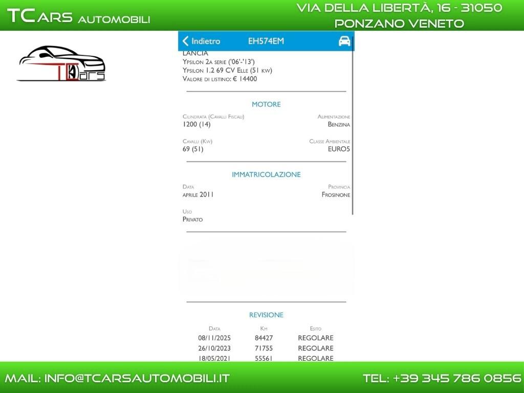 LANCIA YPSILON 1.2 BENZINA - TETTO APRIBILE