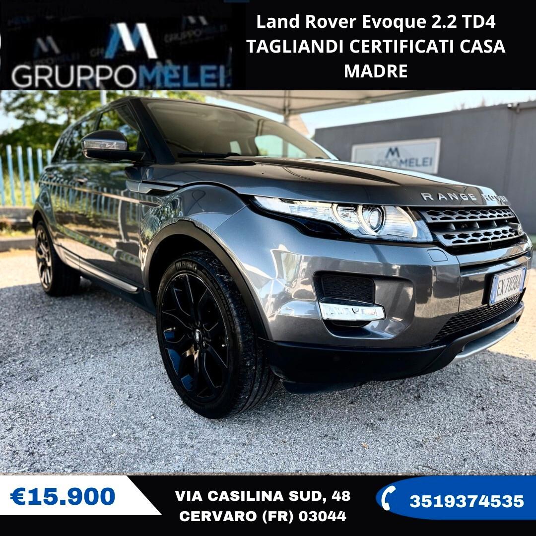 Land Rover Evoque 2.2 TD4 TAGLIANDI CERTIFICATI CASA MADRE