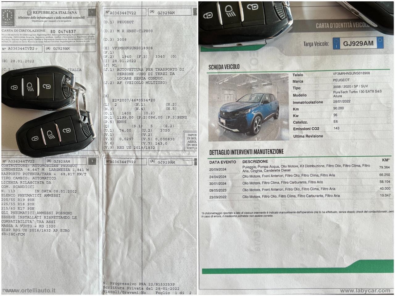 PEUGEOT 3008 PureTech Turbo 130 S&S EAT8 Allure IVA DEDUCIBILE