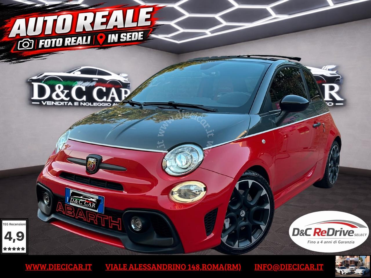 Abarth 595 1.4 Turbo T-Jet 180 CV MTA Competizione TETTO XENO PDC AUDIO BEATZ ANTIFURTO PELLE TAGLIANDI UFFICIALI