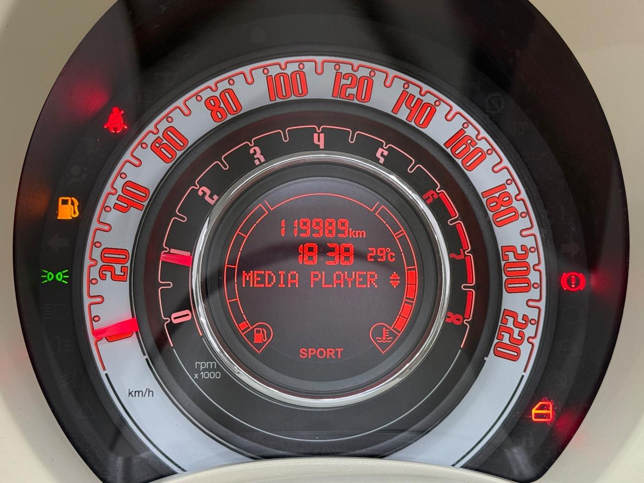 Fiat 500 1.4 16V Lounge Pelle rossa Bianco perla