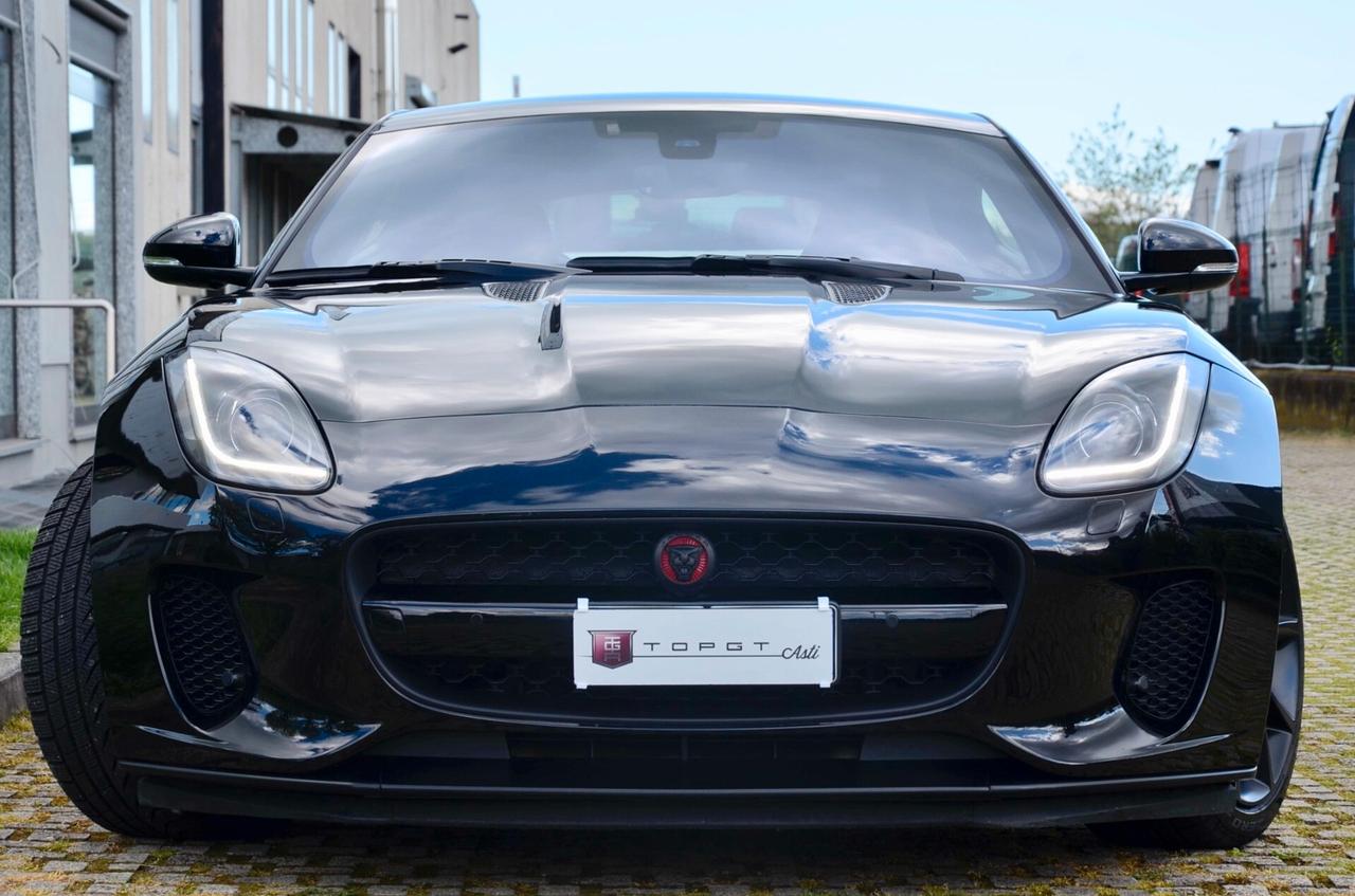 JAGUAR F-TYPE COUPE 3.0 V6 S/C 380cv AUTO, CRONOLOGIA SERVICE JAGUAR, UFF ITALIANA, EURO 6B, TETTO, HI-FI MERIDIAN, PERMUTE