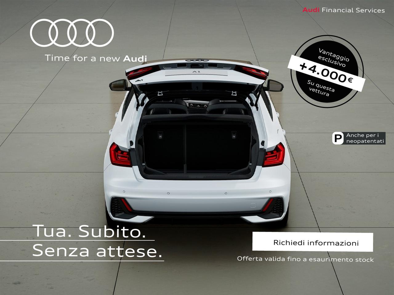 Audi A1 sportback 30 1.0 tfsi identity black 116cv s-tronic