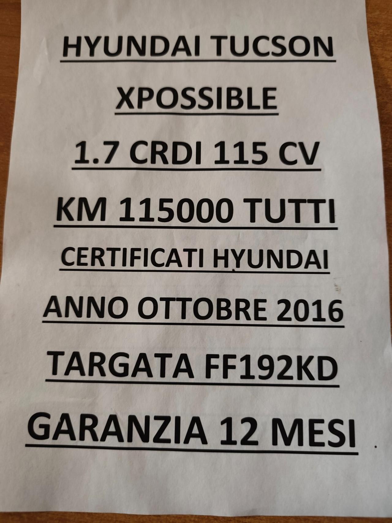 Hyundai Tucson 1.7 CRDi 115 cv XPossible