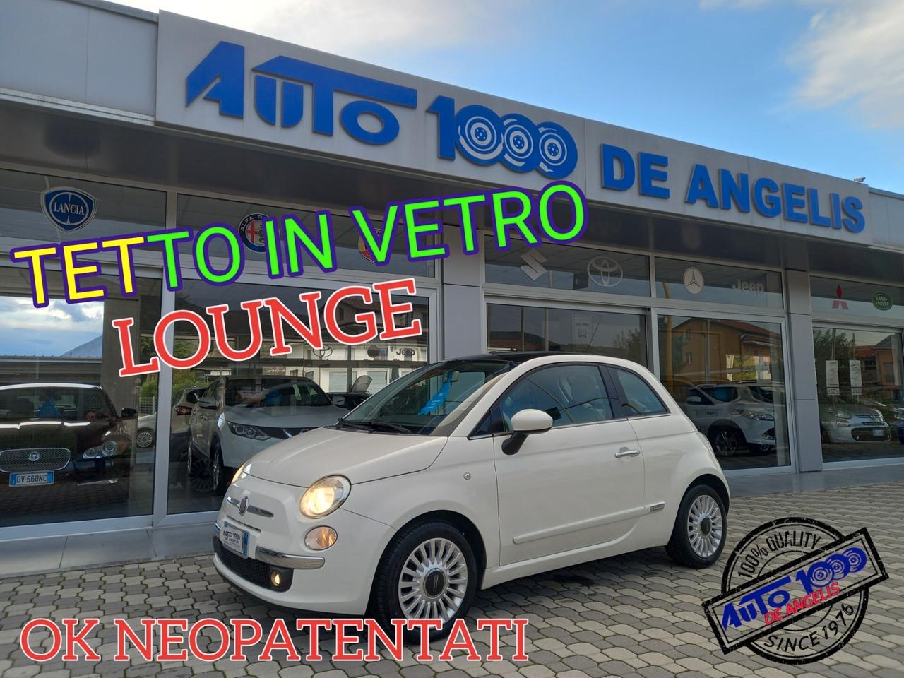 Fiat 500 1.2 LOUNGE ** TETTO PANORAMICO ** OK NEO PATENTATI