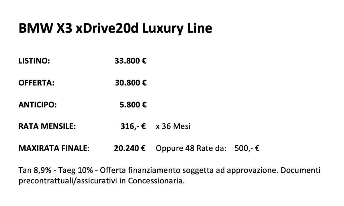 BMW X3 xDrive20d Luxury Line