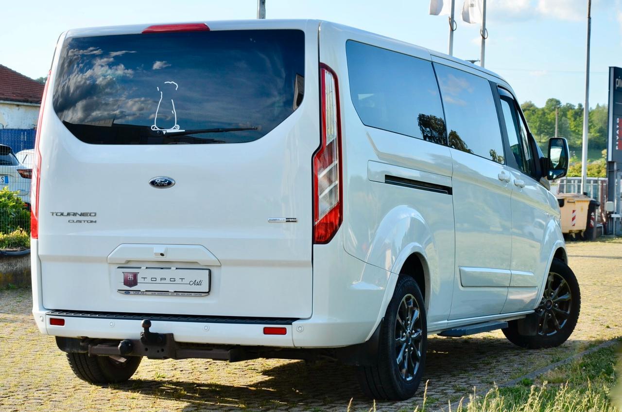 FORD TOURNEO CUSTOM 2.0 ECO HYBRID TITANIUM X 131cv 8 POSTI PASSO LUNGO, GAR. FORD 10/27, SERVICE FORD, UFF ITALIANA, GANCIO TRAINO, RETROCAMERA, PELLE, APPLE ANDROID, PERMUTE