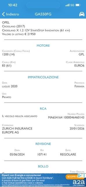 Opel Crossland X 1.2 12V gpl Innovation