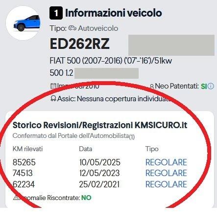Fiat 500 1.2 CAMBIO AUTOMAT Unica Propr 86.000 km