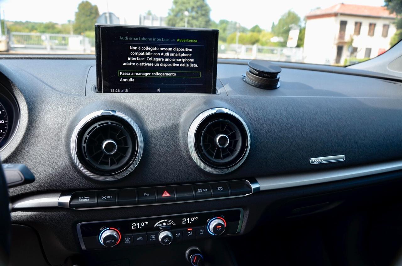 AUDI A3 30 1.6 TDI S-LINE EXT 116cv S-TRONIC, UFF ITALIANA, EURO 6D, FARI LED, NAVI, APPLE ANDROID, PERMUTE