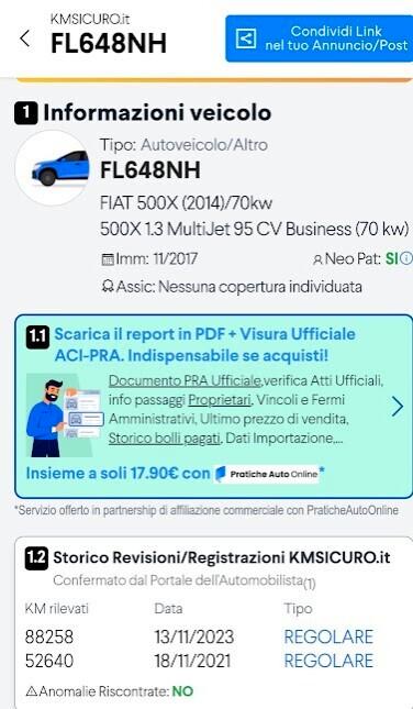 Fiat 500X 1.3 MultiJet 95 CV Pop Star