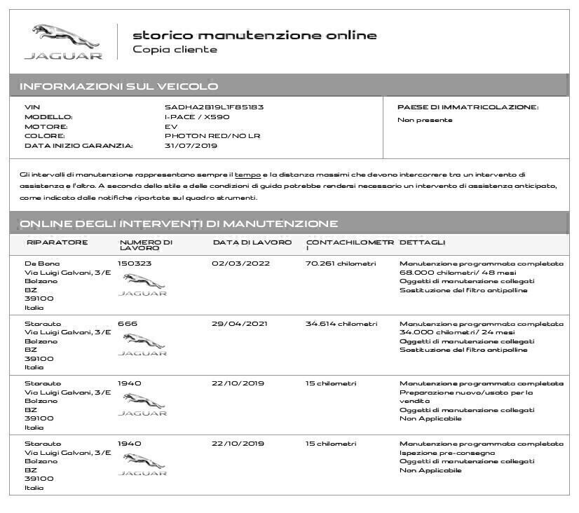 Jaguar I-Pace Awd FULL OPT Tagliandi UFF JAGUAR