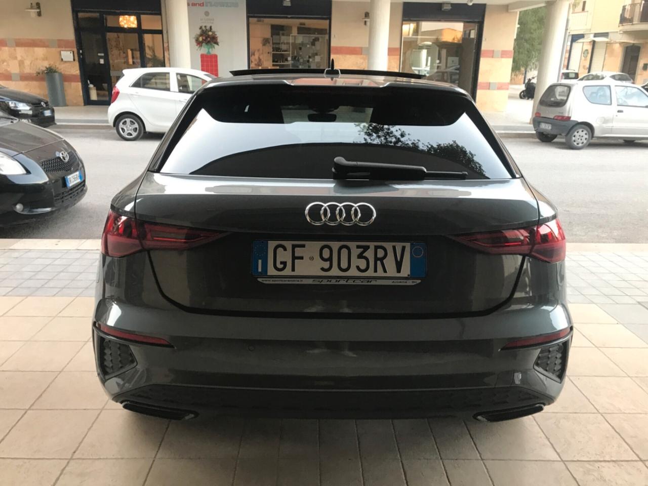 Audi A3 SPB 30 g-tron S tronic 131CV S LINE BLACK EDITION " TETTO PELLE LED MATRIX B&O 18 "