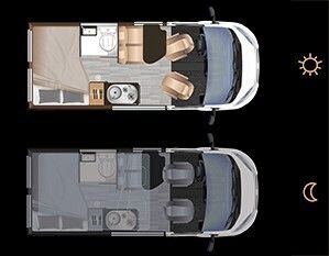 Dreamer D 43UP Fun + van 5.40m con tetto POP UP