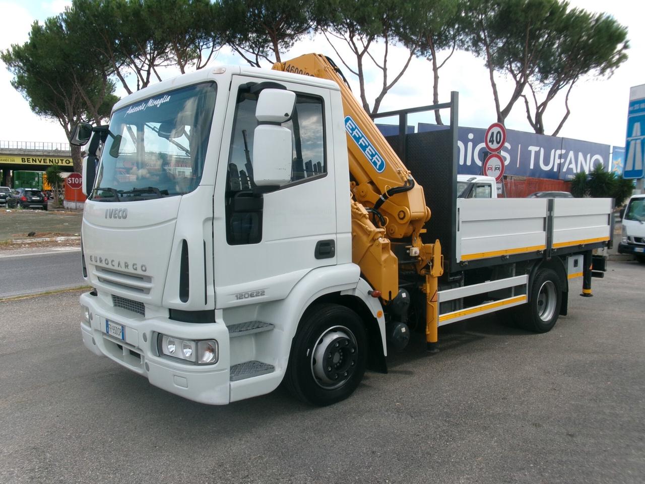 Iveco EUROCARGO 120/22 E5 GRU EFFER 14600/2S 4 PIEDI +CASSONE FISSO DA 4.20 METRI
