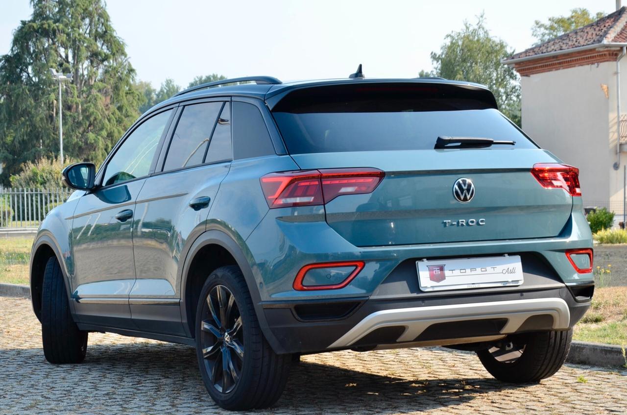 VW T-ROC 1.0 TSI STYLE 110cv, UNICOPROPRIETARIO, GARANZIA VW 9/2027, UFF ITALIANA, SERVICE VW, BLACK PACK, FARI IQ LED, PERMUTE