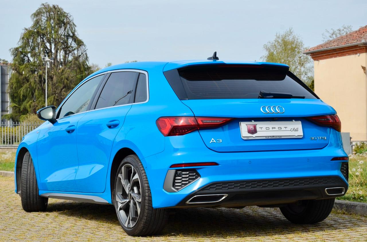 AUDI A3 SPB 30 1.0 TFSI S-LINE EDITION 110cv, UNICOPROPRIETARIO, SERVICE AUDI, UFF ITALIANA, EURO 6D, NAVI, RETROCAMERA, 18", PERMUTE