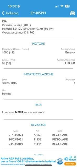 Kia Picanto 1.0 12V 5 porte Glam Sporty 03.2015 ok