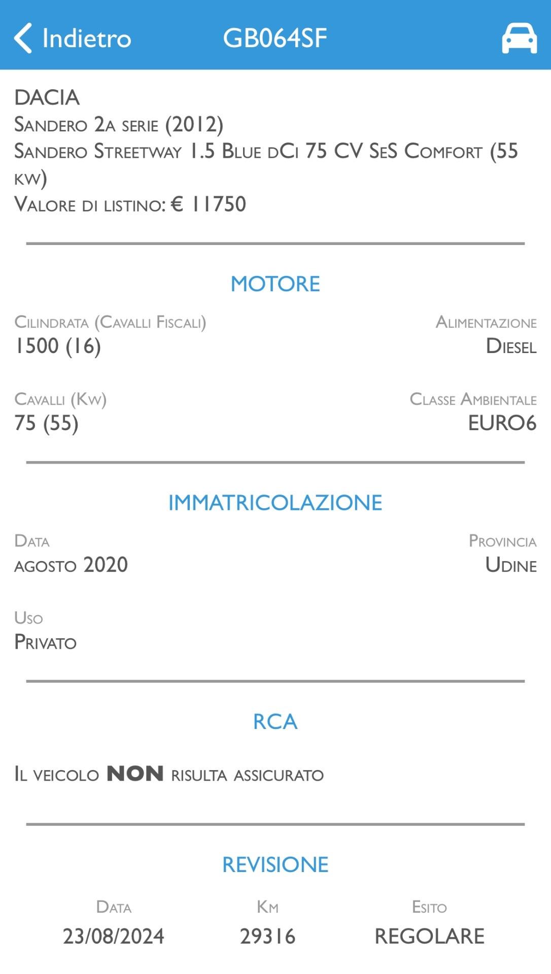 DACIA SANDERO STREETWAY 1.5 DCI EURO 6