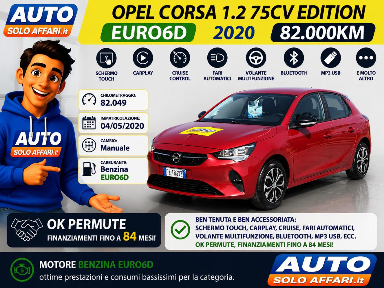 Opel Corsa 5 Porte CORSA 1.2 EDITION 75CV EUR6D TOUCH/CARPLAY/NEOPATENTATI