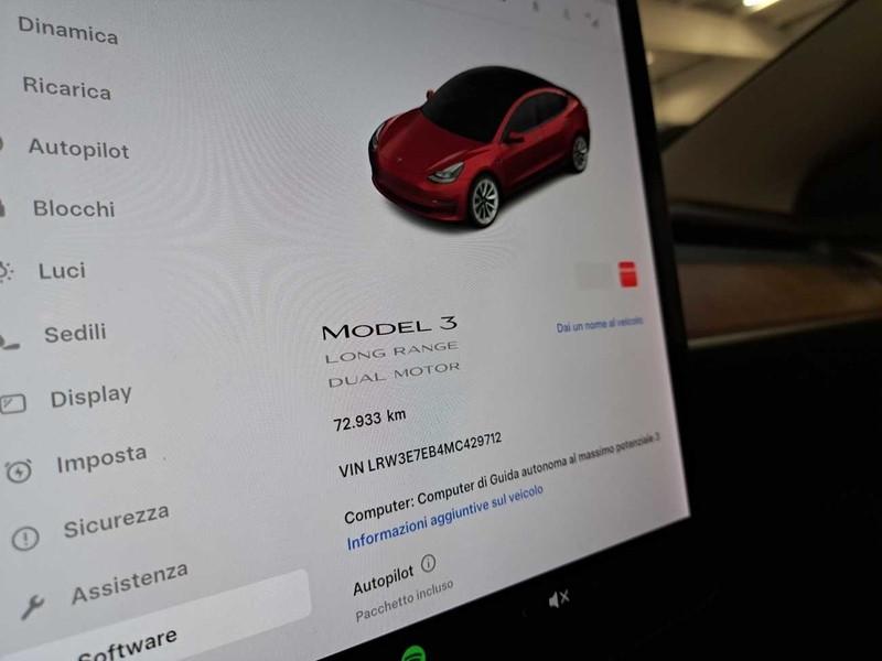 TESLA MODEL 3 75 KWH LONG RANGE DUAL MOTOR AWD 4 PORTE BERLINA