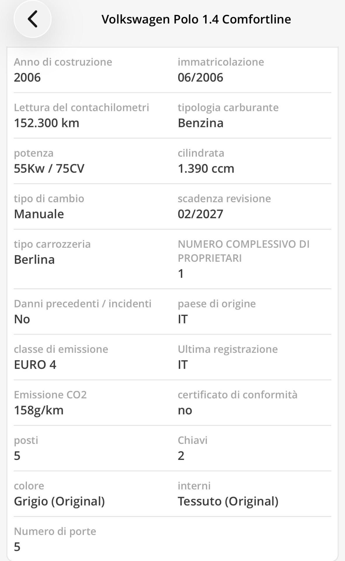 Volkswagen Polo 1.4/75CV 16V 5p. UNICO