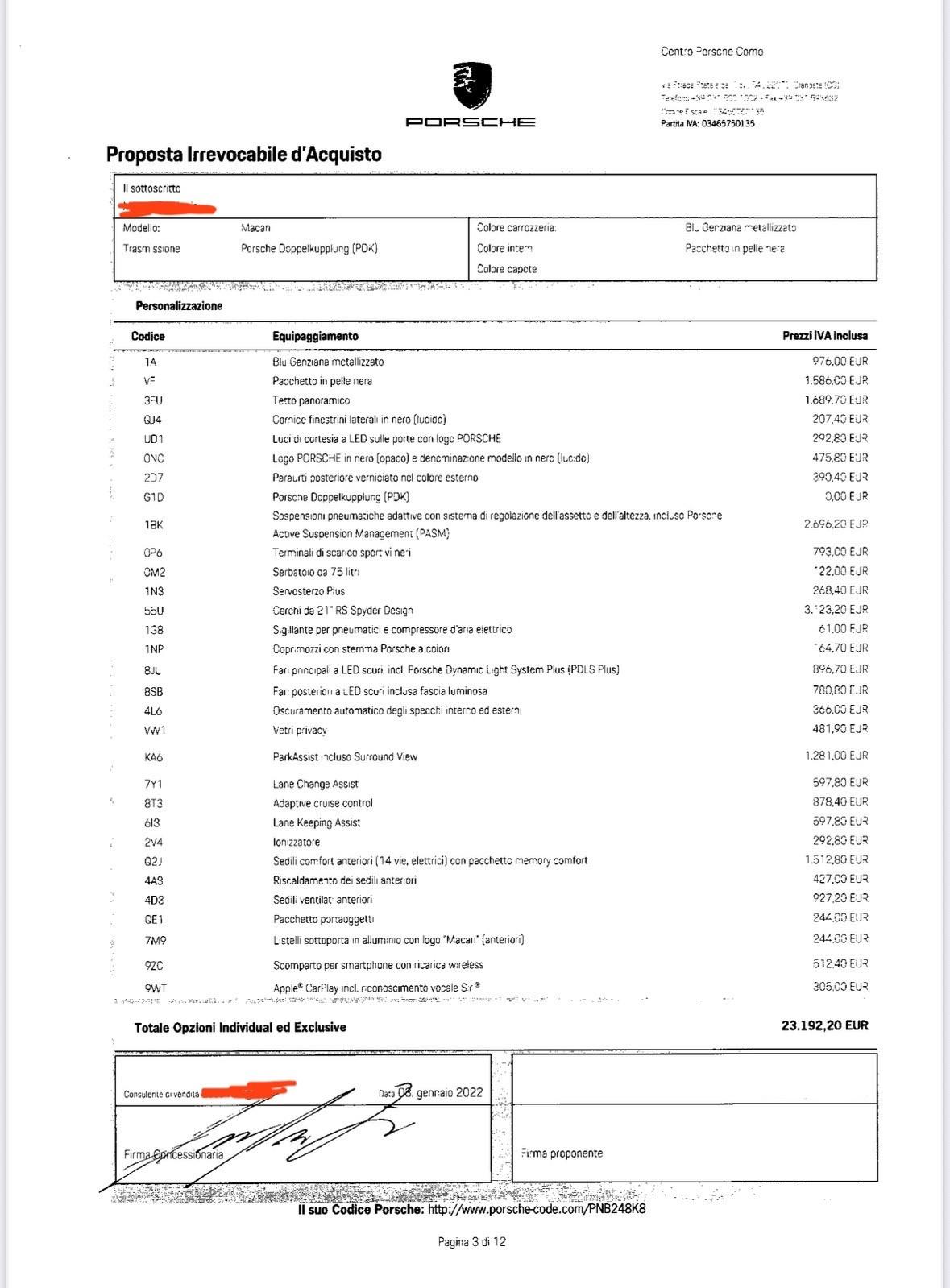 Porsche Macan cerchi 21, tetto, tagliandi Porsche