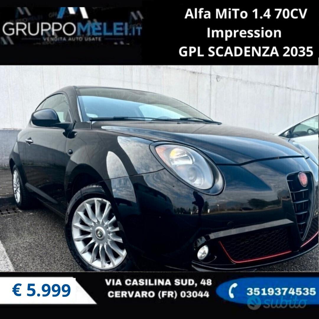 Alfa MiTo 1.4 70CV Impression GPL SCADENZA 2035