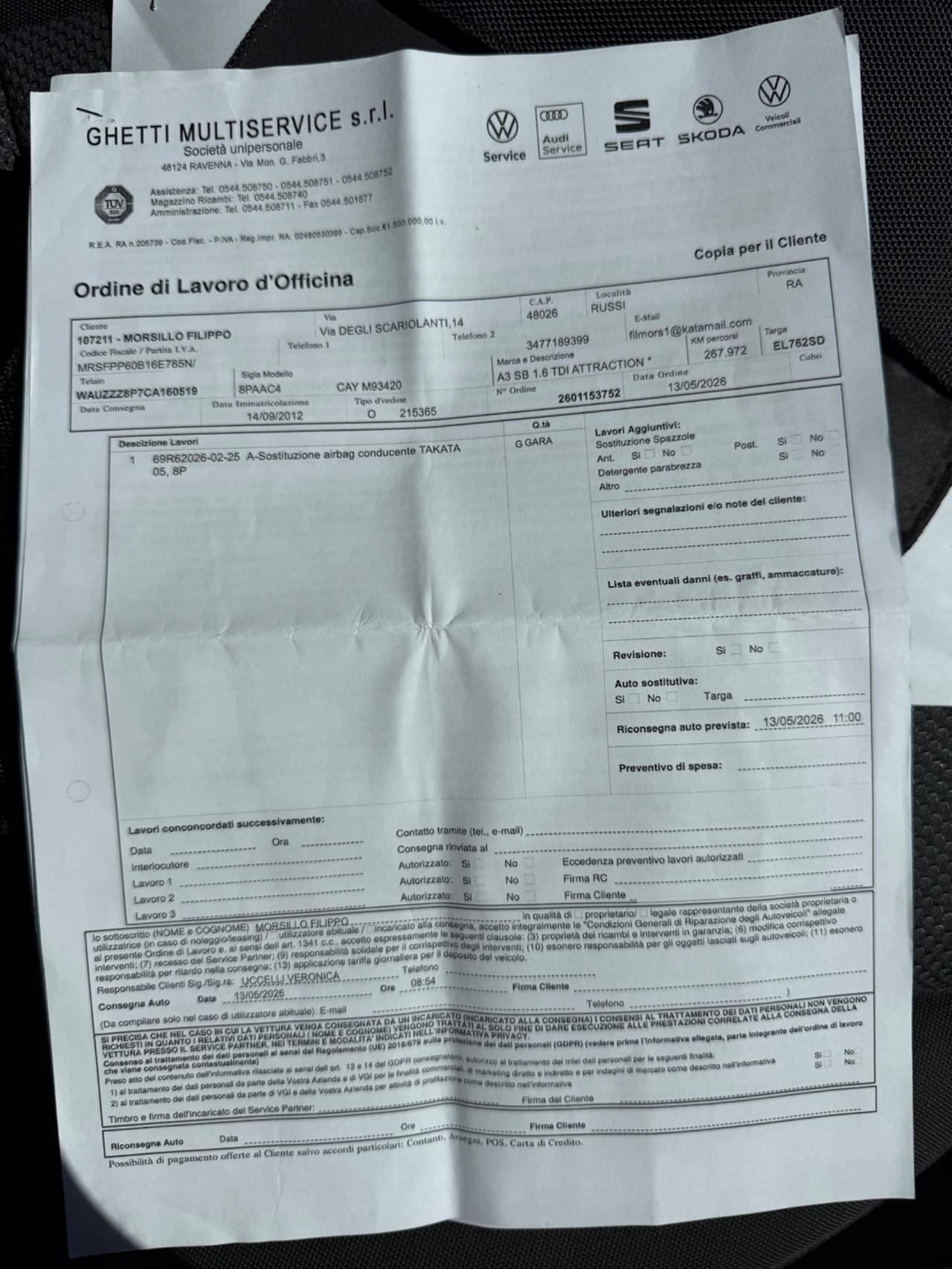 Audi A3 SPB 1.6 TDI 90 CV CR F.AP Ambition