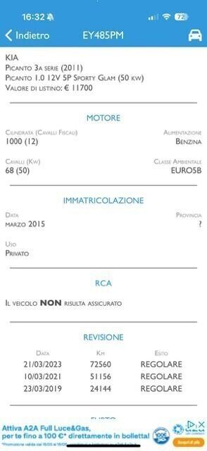 Kia Picanto 1.0 12V 5 porte Glam Sporty 03.2015 ok