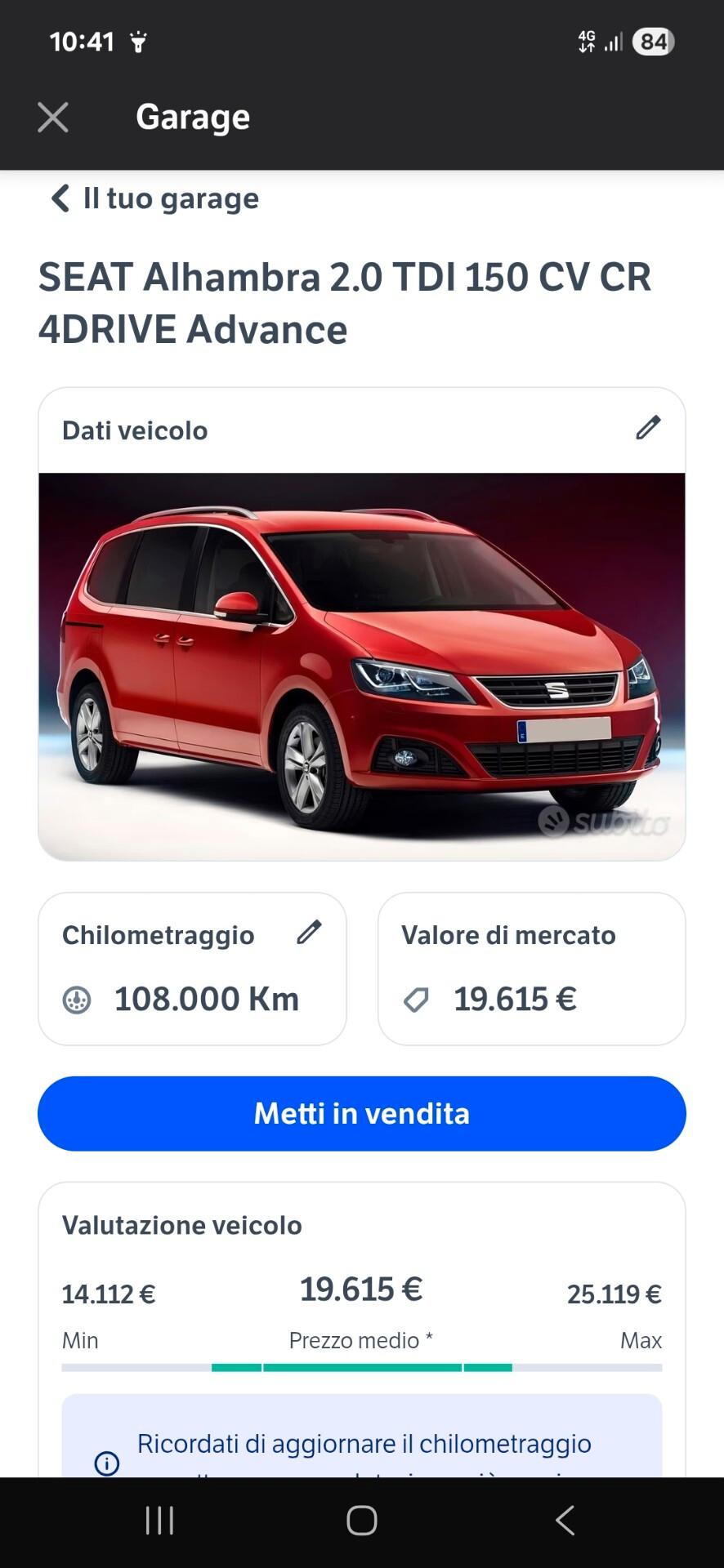 SEAT ALHMBRA 2.0 TDI 4 DRIVE dicembre 2016