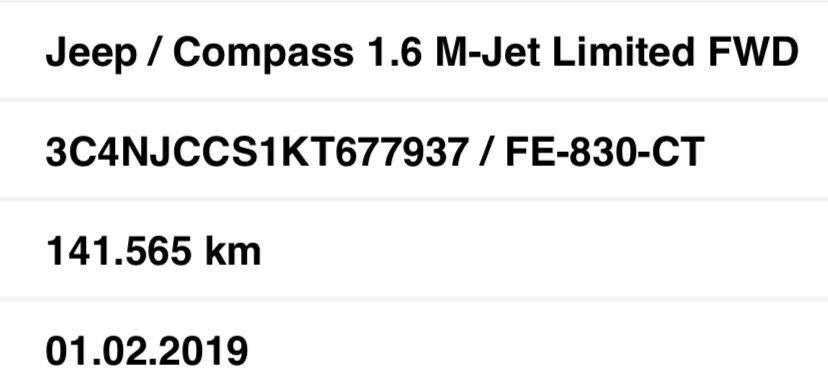 Jeep Compass 1.6 MJT LIMITED