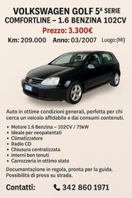 Volkswagen Golf 1.6 5p. Benzina Neopatentati