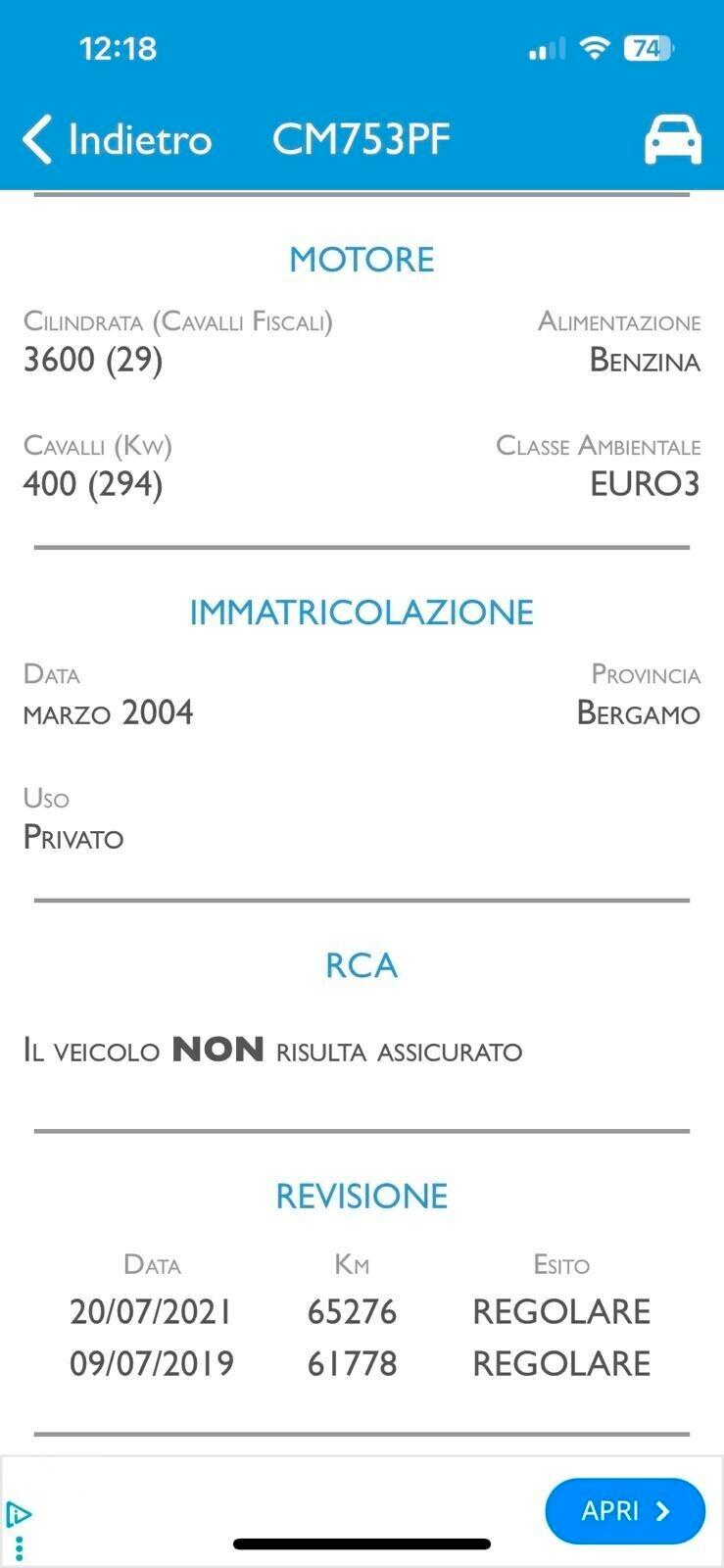 Ferrari 360 Modena F1 ASI con esenzione bollo