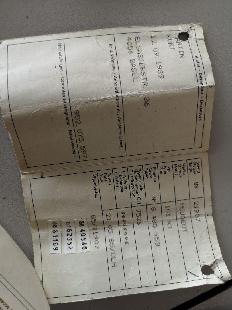 Peugeot Belville 102 VINTAGE LIBRETTO ORIGINALE