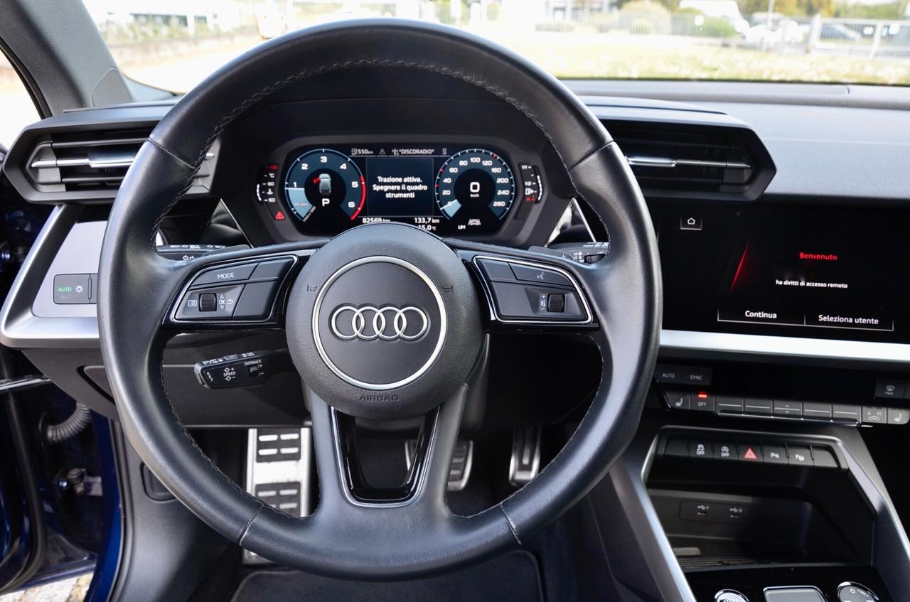 AUDI A3 SPB 30 2.0 TDI S LINE EDITION 116cv S-TRONIC, OK NEOPATENTATI, SERVICE CON FATTURE, EURO 6D, PERMUTE