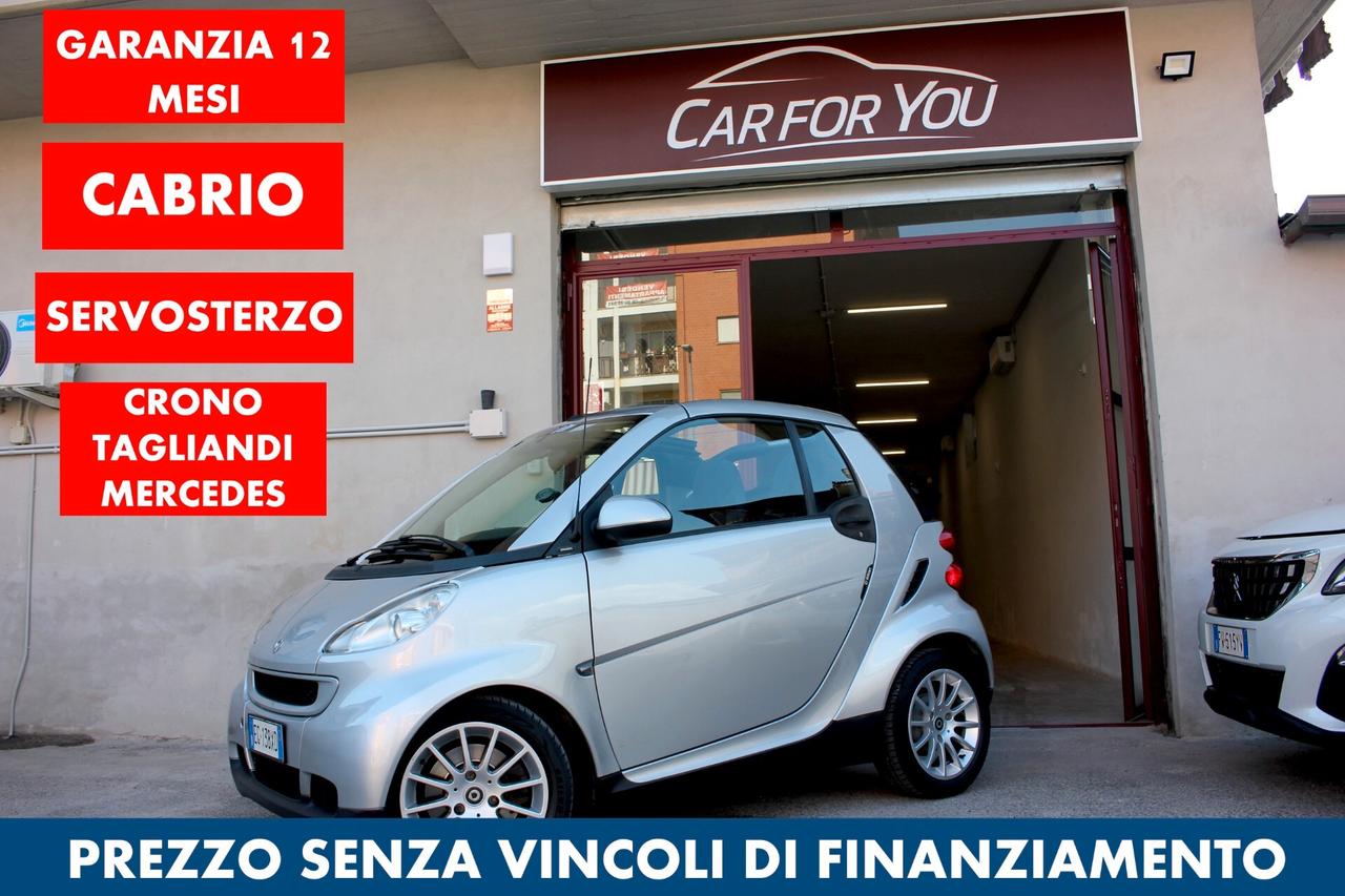 smart forTwo *PREZZO VERO* CABRIO 1.0 mhd 71cv CRONO TAGLIANDI MERCEDES SERVOSTERZO GARANZIA 12 MESI