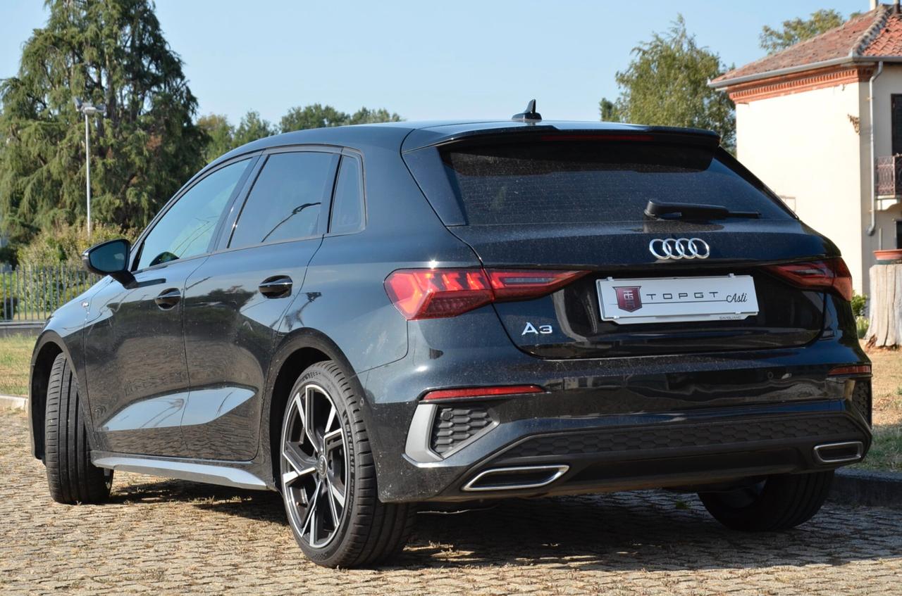 AUDI A3 SPORTBACK 35 2.0 TDI S-LINE EDITION 150cv S-TRONIC, GARANZIA AUDI 3/27, SERVICE AUDI, FULL LED, APPLE ANDROID, 18", PERMUTE