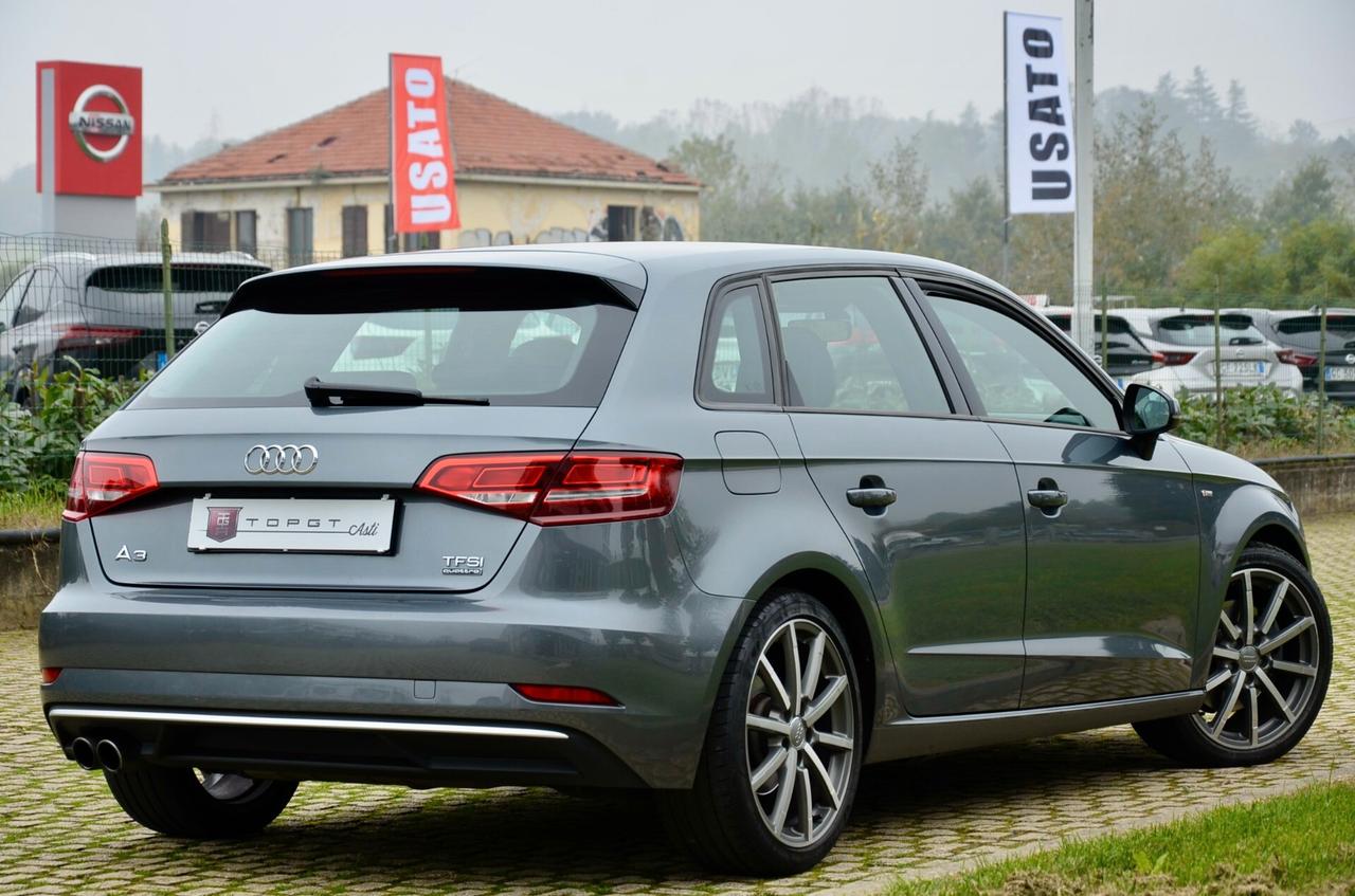 Audi A3 SPB 2.0 TFSI quattro 190cv S tronic S-LINE INTERIOR, UFF ITALIANA, EURO 6B, DRIVE SELECT, PERMUTE