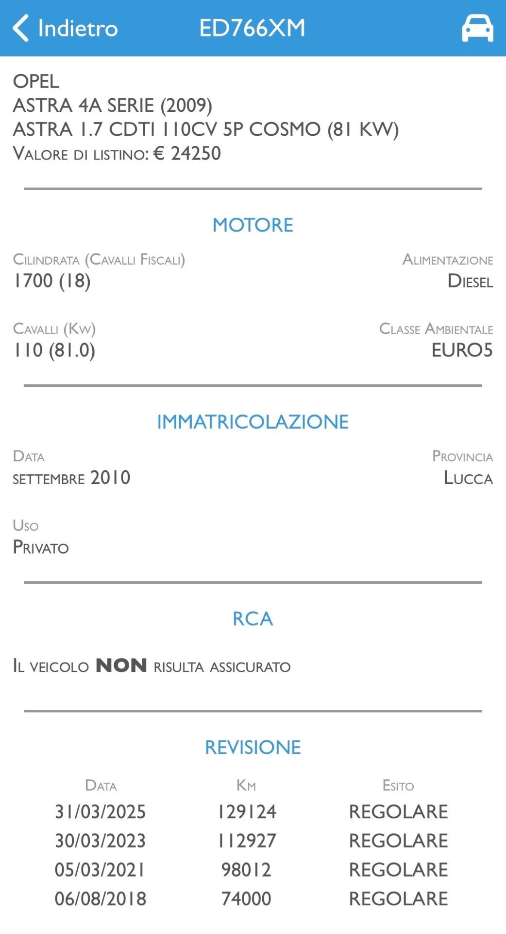 Opel Astra 1.7 CDTI 110CV UNICO SPORT OPC