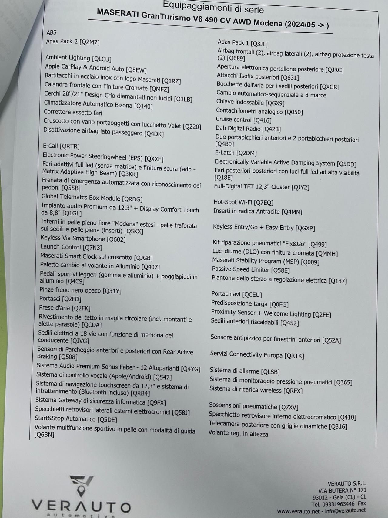 Maserati GranTurismo Modena awd auto possibilità noleggio no scoring