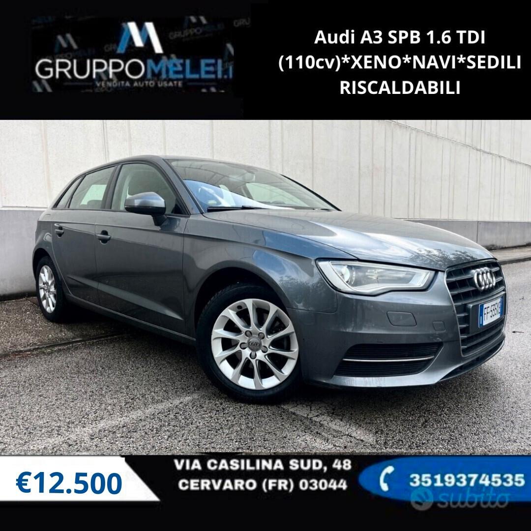Audi A3 SPB 1.6 TDI (110cv)*XENO*NAVI*SEDILI RISCALDABILI