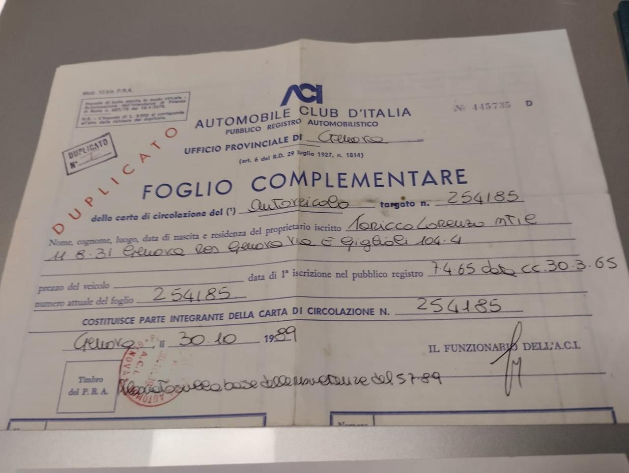 Alfa Romeo Giulia 1 serie 4 marce