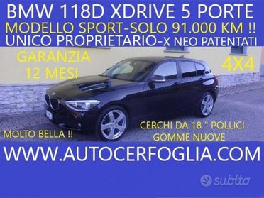 BMW 118 Serie 1- 118d 5p xdrive Sport-km 91.000
